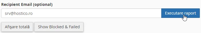 Executare raport e-mail