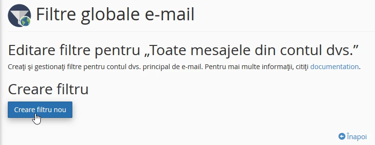 Creare filtru nou 