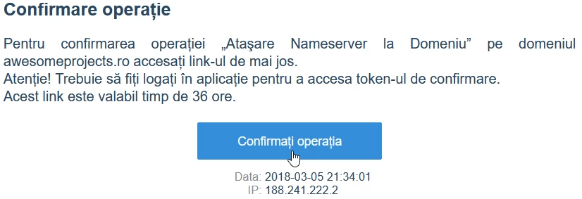 Confirmati operatia