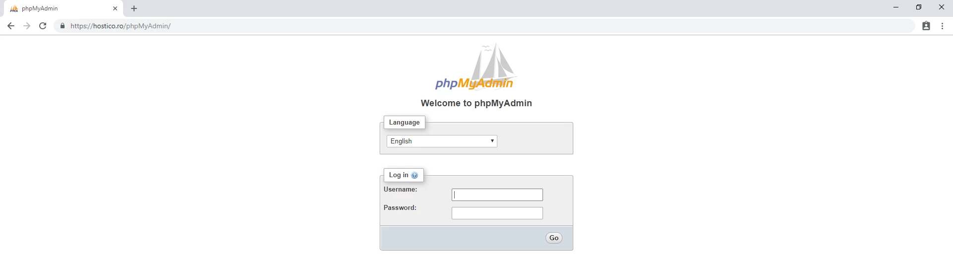 dostop do phpMyAdmin