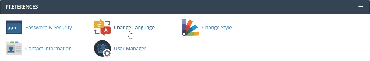 Prednostne nastavitve cPanel