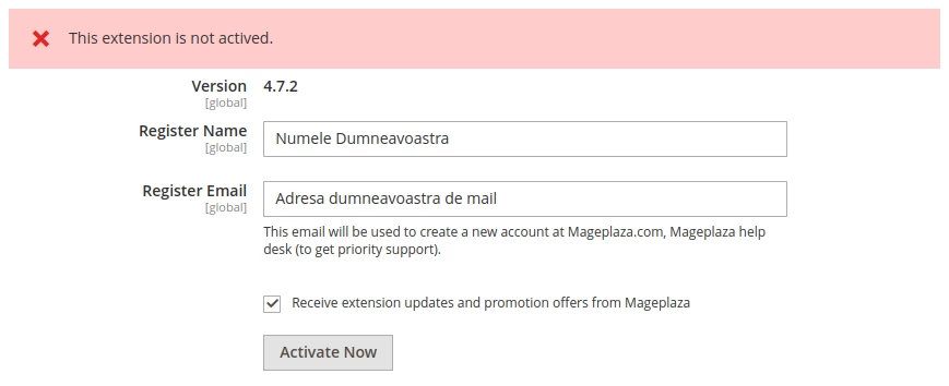Activare extensie SMTP