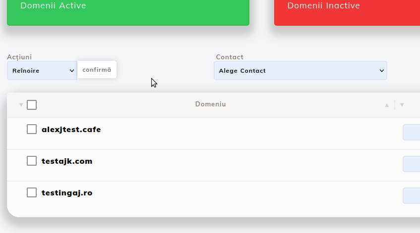 Confirmare procedura reinnoire bulk
