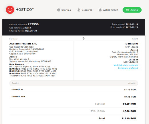 Ločevanje postavk na računu